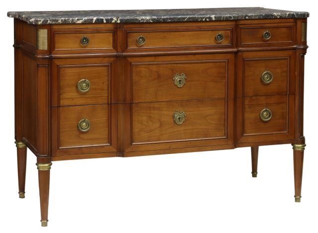 Appraisal: French Louis XVI style commode th c having marble top