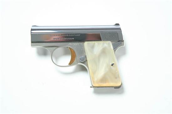 Appraisal: BROWNING PISTOL A caliber pistol with mother-of-pearl grips and a