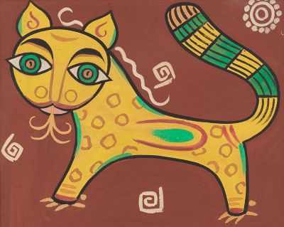 Appraisal: Jamini Roy India - Tiger Gouache on board not signed