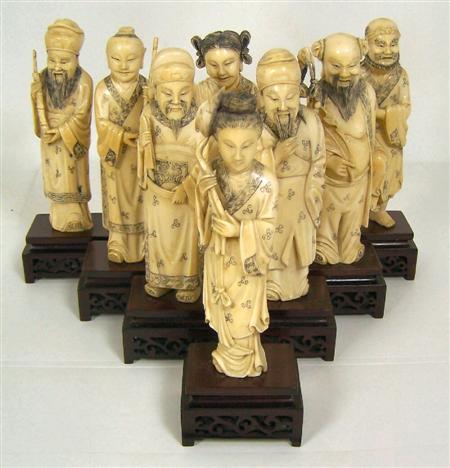 Appraisal: A set of eight late th early th century Chinese