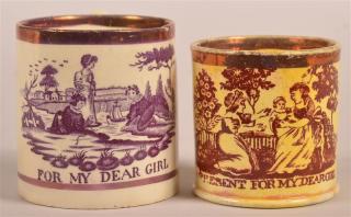 Appraisal: Two Luster For My Dear Girl Child's Mugs Two Luster