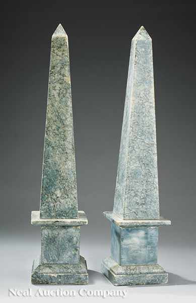 Appraisal: A Pair of Grand Tour Obelisks th c variegated green