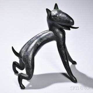 Appraisal: Sculpture of a Supernatural Hound Patinated bronze th century With