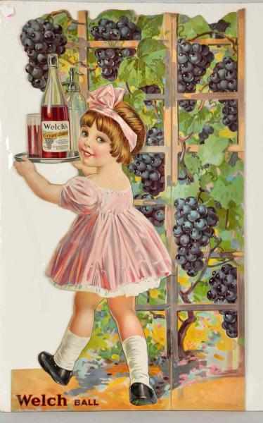 Appraisal: Cardboard Welch's Grape Juice Cutout to Darling graphics with little