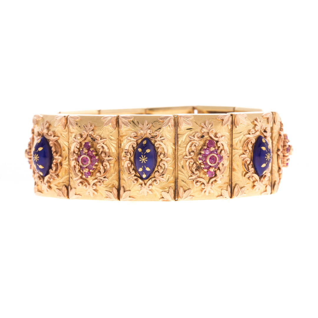 Appraisal: A Lady's Italian K Bracelet with Rubies K yellow and