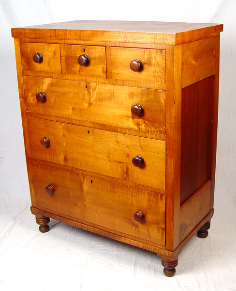 Appraisal: TH C AMERICAN COUNTRY CHEST OF DRAWERS small drawers over