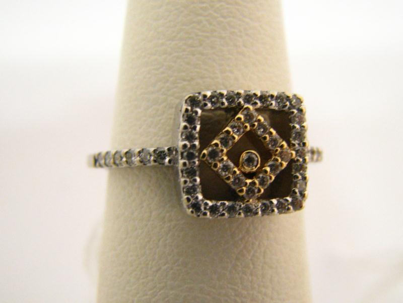 Appraisal: Lady's K White Gold Two Tone Diamond Ring with ct