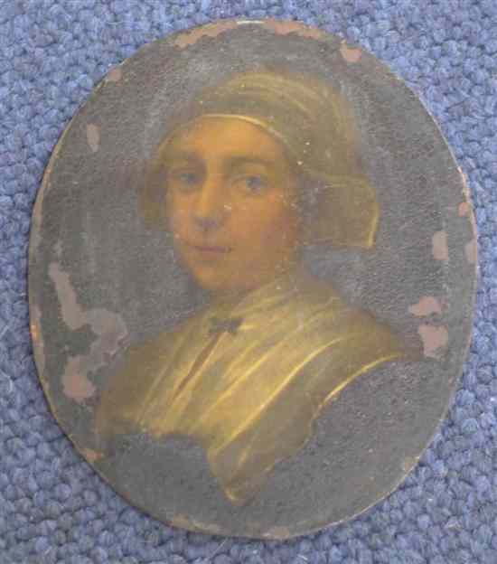 Appraisal: th C Dutch School oil on copper Miniature of a