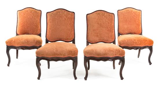 Appraisal: Sale Lot A Set of Four Louis XV Walnut Side