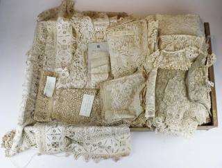 Appraisal: Collection Of Fine Antique Lace Incl Th C Fragments With