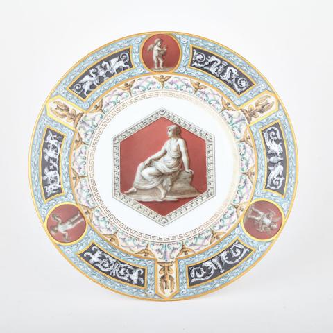 Appraisal: Russian Imperial Porcelain Dinner Plate from the Raphael Service period