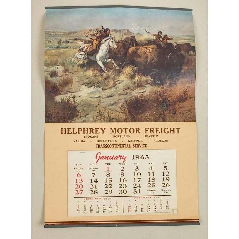 Appraisal: Helphrey Motor Freight Calendar Helphrey Motor Freight Calendar Includes all