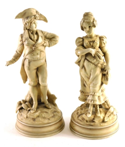 Appraisal: A pair of early thC Continental figures of children each