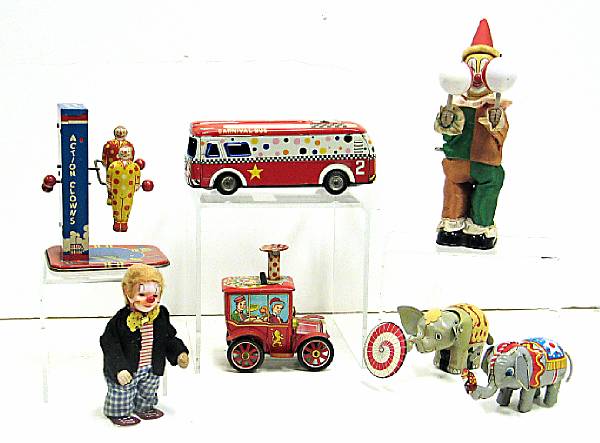 Appraisal: Circus toys s- s Japanese comical circus figures including a