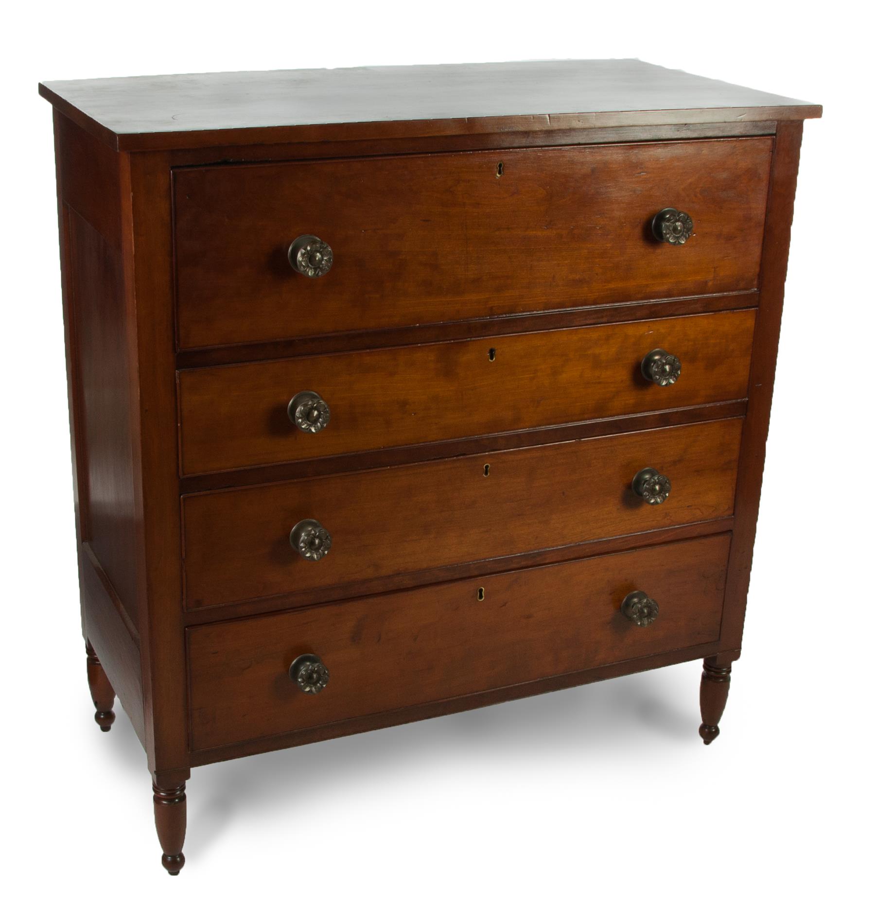 Appraisal: TRANSITIONAL SHERATON TO EMPIRE FOUR-DRAWER CHEST American nd quarter- th