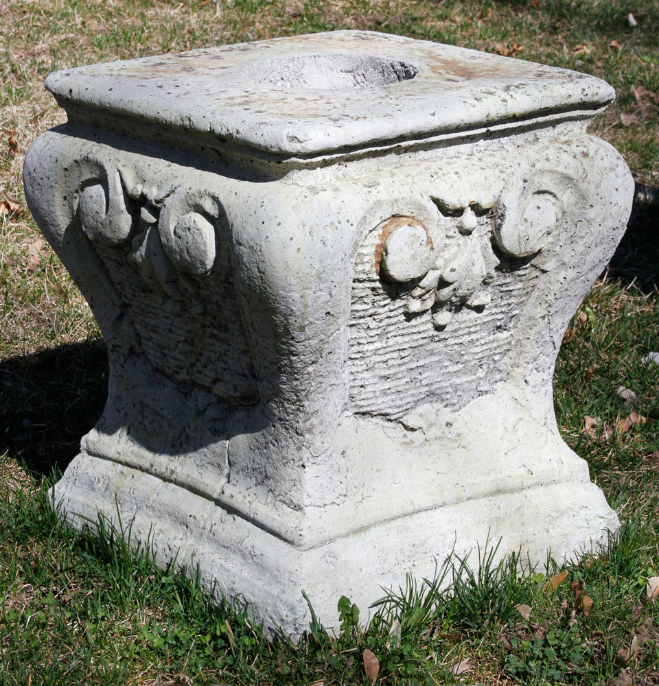 Appraisal: - Curved Pedestal with Scroll Motif Curved pedestal with scroll