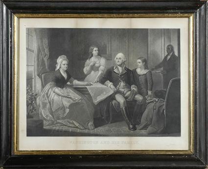 Appraisal: After G Schussele Washington and His Family Engraving framed x