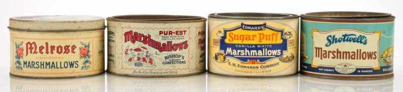 Appraisal: Lot of Marshmallow Tins Description Lot includes Melrose Bishop s