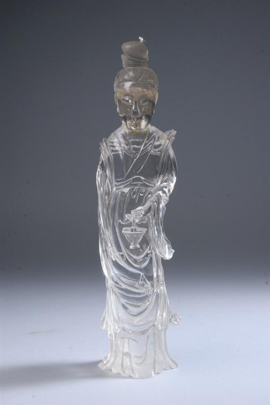 Appraisal: CHINESE ROCK CRYSTAL FIGURE OF MEIRIN Late th early th