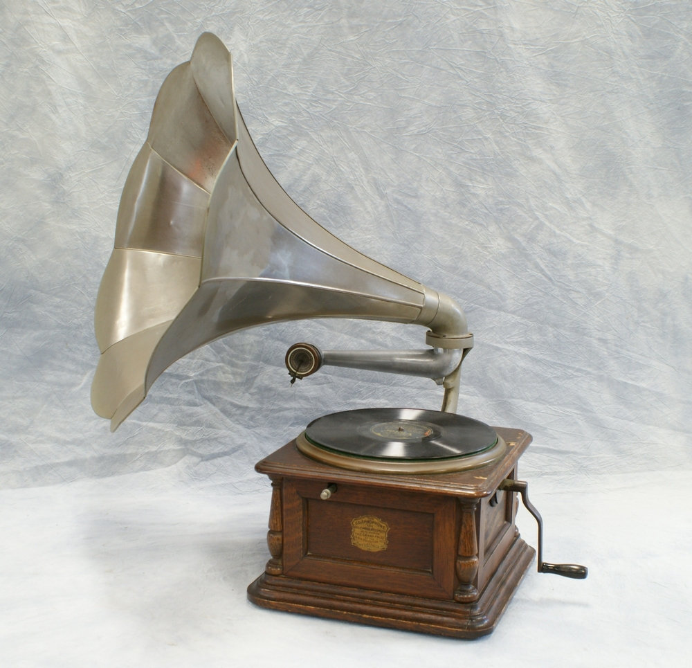 Appraisal: Colombia Graphophone disc phonograph with nickel panel horn original finish