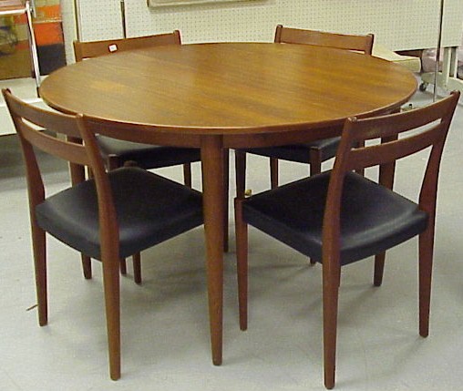 Appraisal: Danish modern dining table by Skovmand and Andersen along with