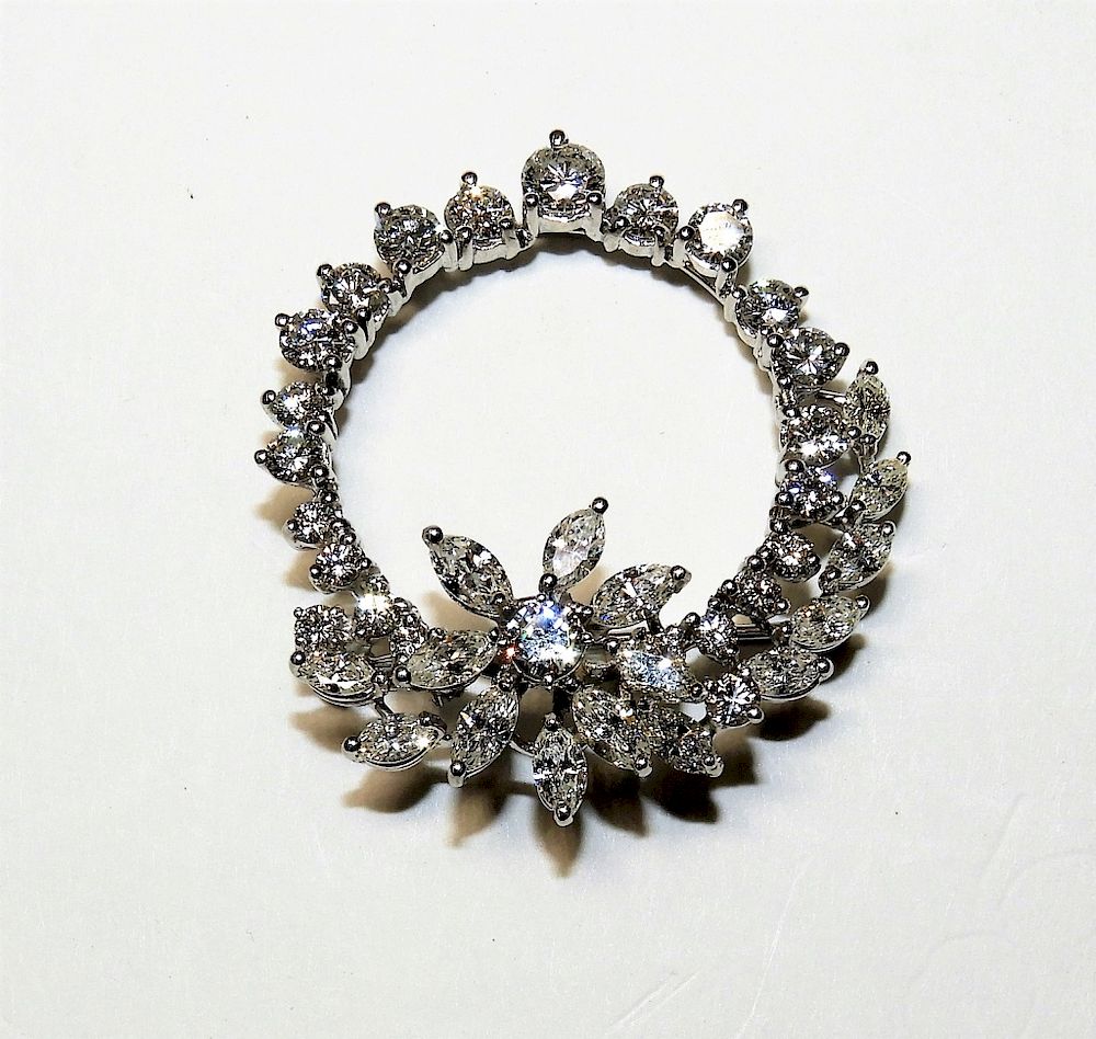 Appraisal: FINE Diamond Platinum Lady's Wreath Brooch United States th Century