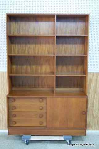 Appraisal: Vintage Danish Modern Teak Wall Unit Book Shelf From the