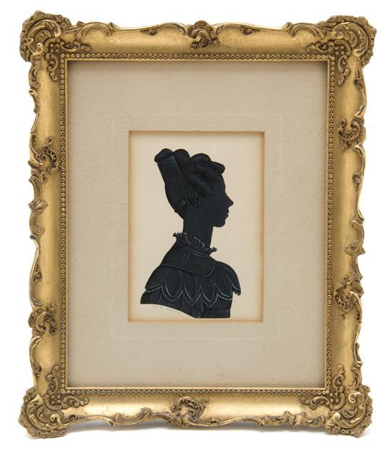 Appraisal: A Silhouette of a Lady Day set in an ornate