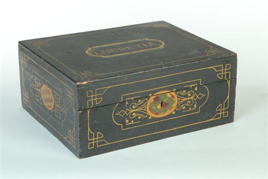 Appraisal: DECORATED BOX American rd quarter- th century poplar Lidded box