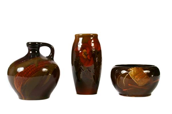 Appraisal: A Rookwood standard glaze vase and pitcher - each with