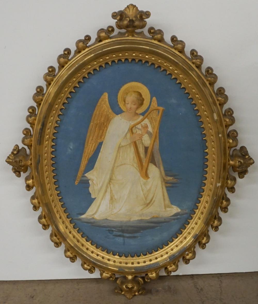 Appraisal: AFTER FRA ANGELICO ITALIAN - ANGEL PLAYING A HARP OIL