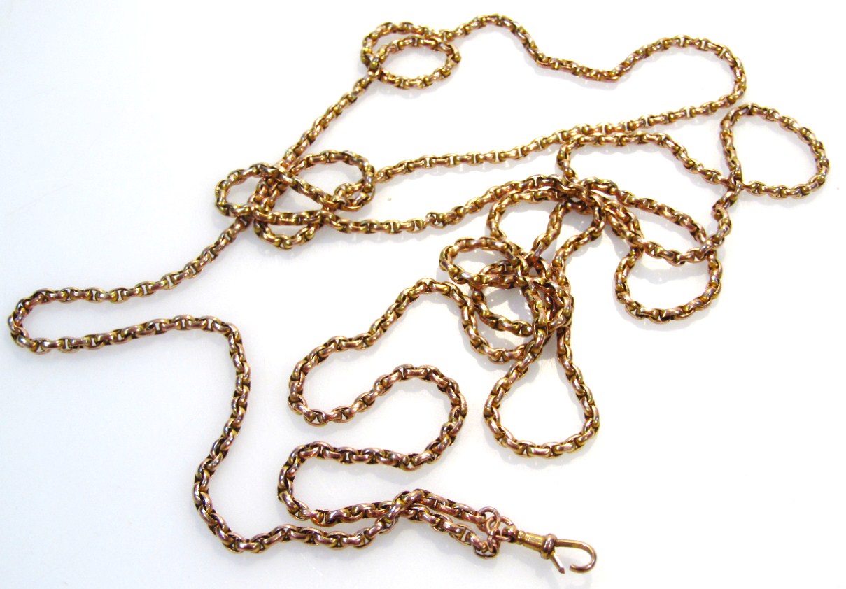 Appraisal: An early thC longuard chain with oval links and plain