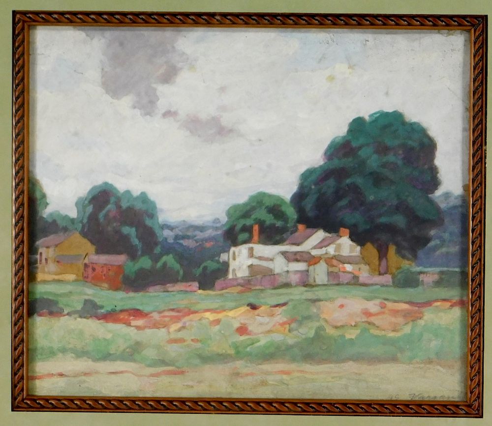 Appraisal: George E Varian Mountain Home Landscape Painting George Edmund Varian