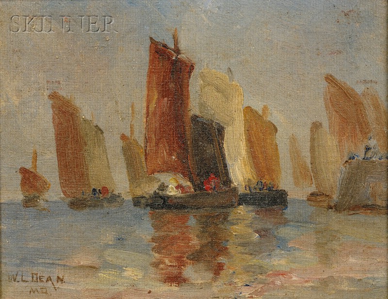 Appraisal: Walter Lofthouse Dean American - Study of Sailboats off the