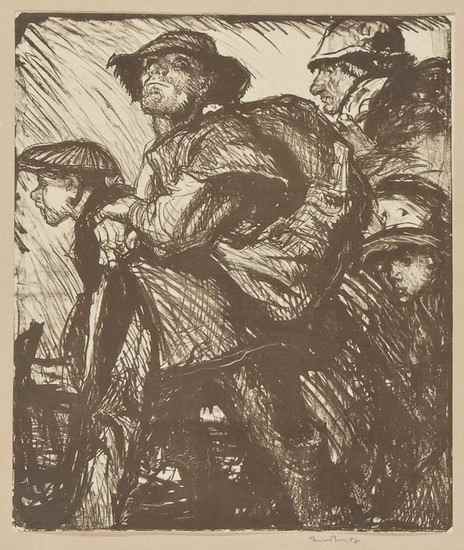 Appraisal: Sir Frank Brangwyn The departure lithograph signed in pencil on