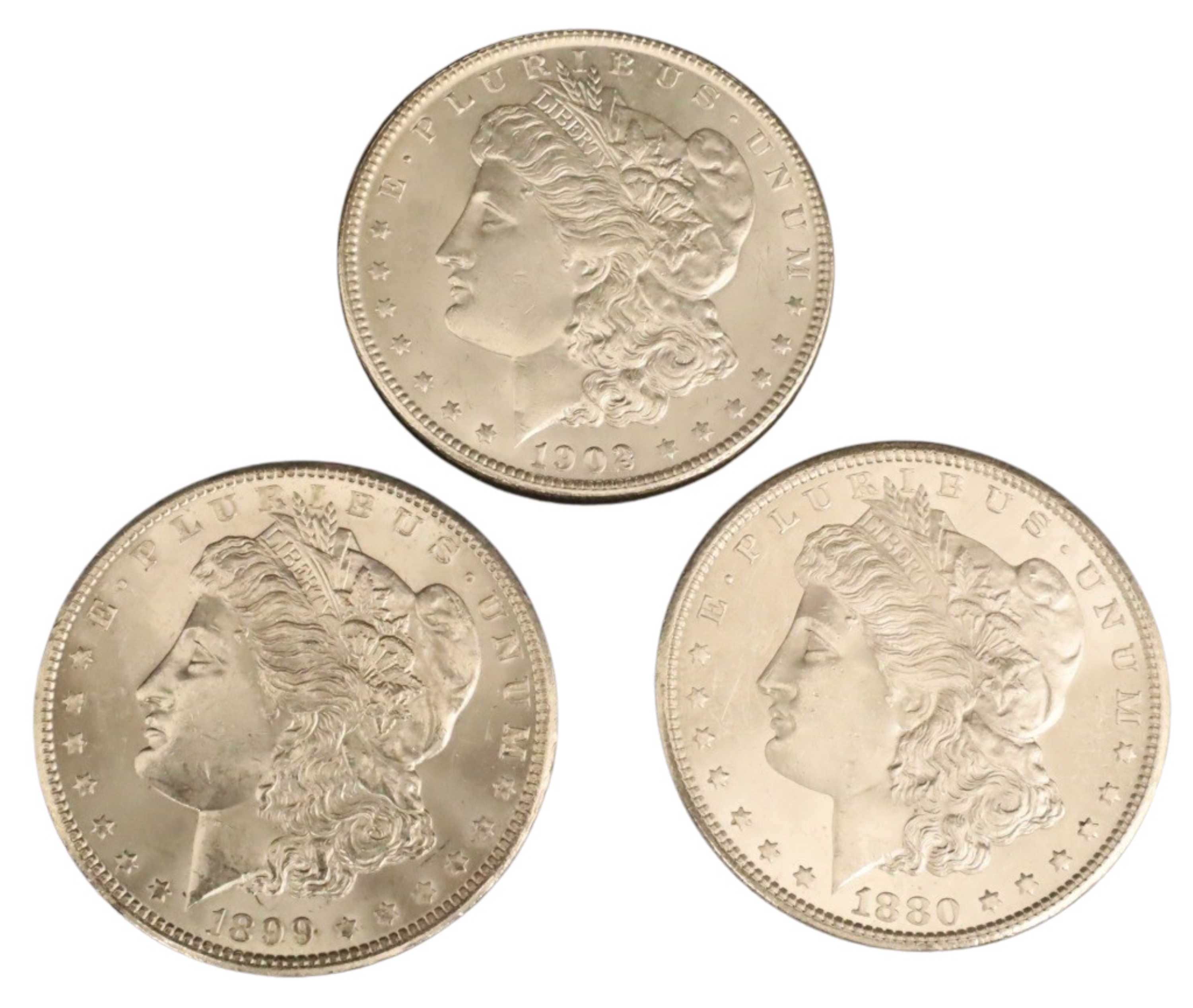 Appraisal: Group of High Quality Morgan Silver Dollars respectively