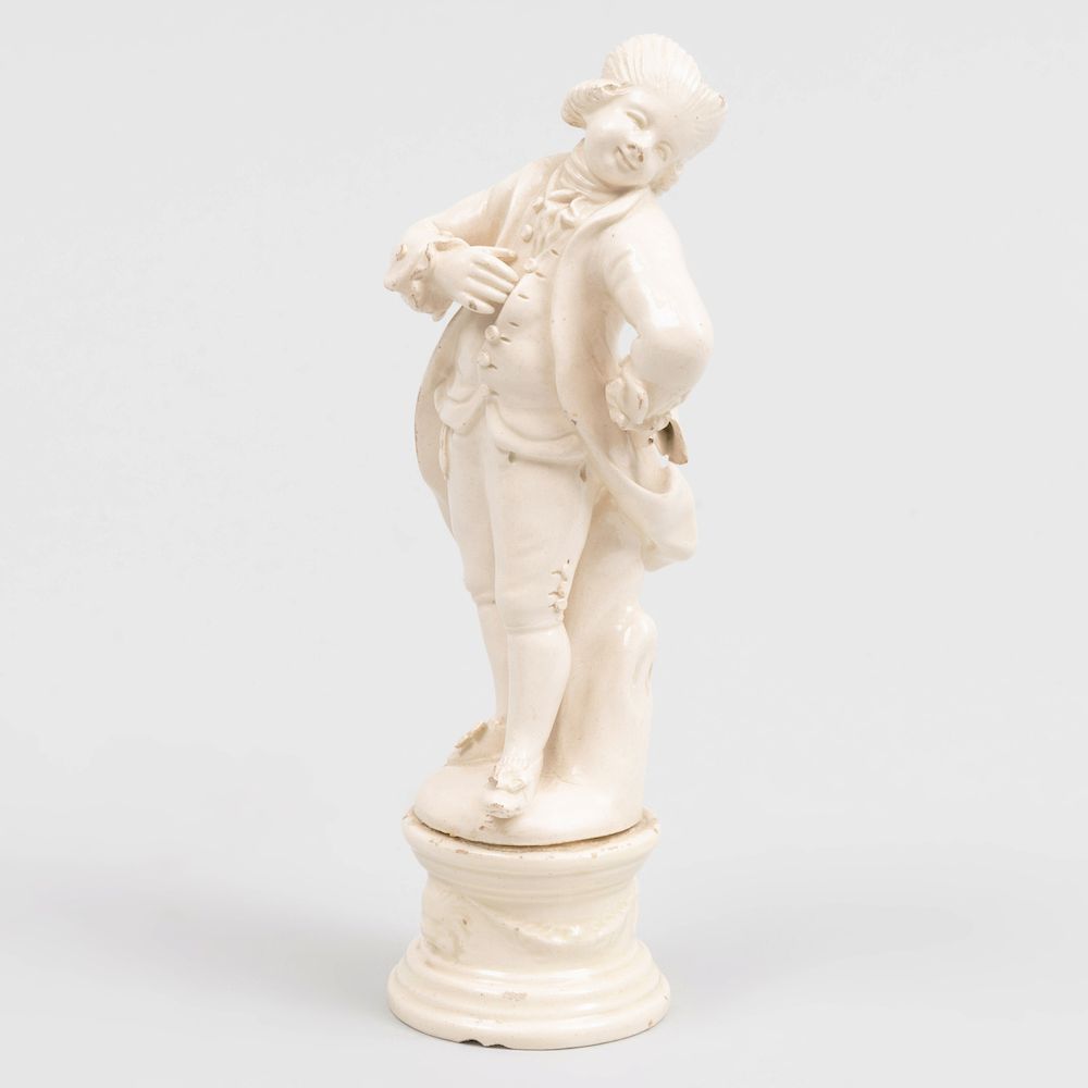 Appraisal: French Creamware Figure of a Dandy in high Condition Very