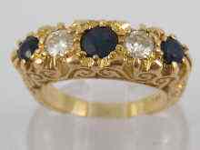 Appraisal: A yellow metal tests carat gold diamond and sapphire Victorian