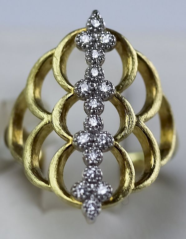 Appraisal: Jude Frances k CT TW Diamond Ring Sz NWT Designer