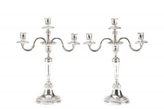 Appraisal: Pair of Sterling Light Candelabras Buccellati Buccellati Italian Milan founded