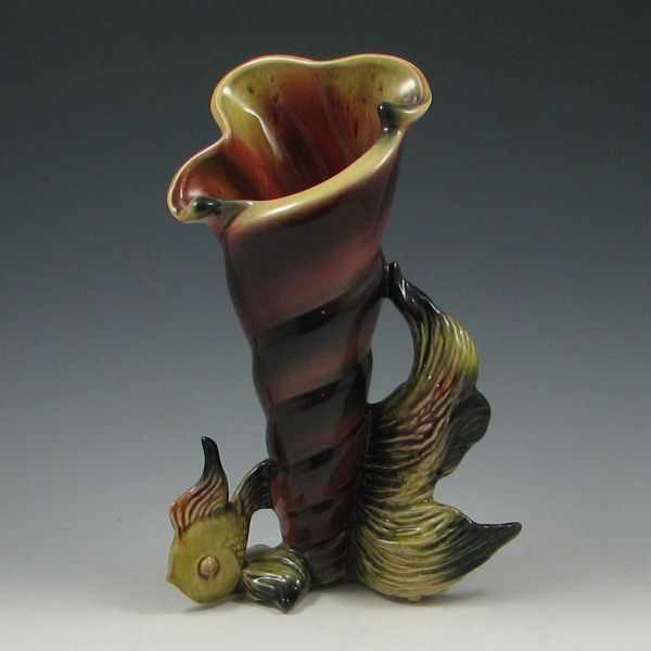 Appraisal: Hull Ebb Tide E- fish vase Unmarked Mint '' tall