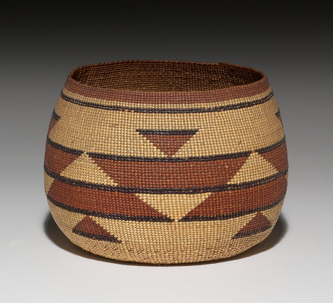 Appraisal: Karuk basketry bowl polychrome geometric design w x h