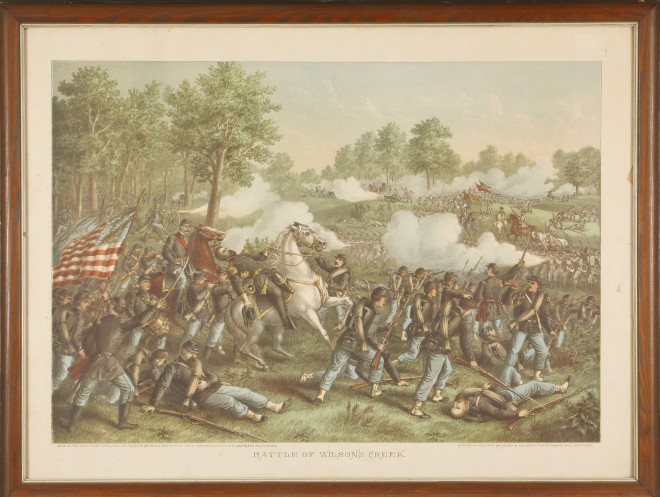 Appraisal: Chromolithographic print titled Battle of Wilson's Creek copyrighted by Kurz