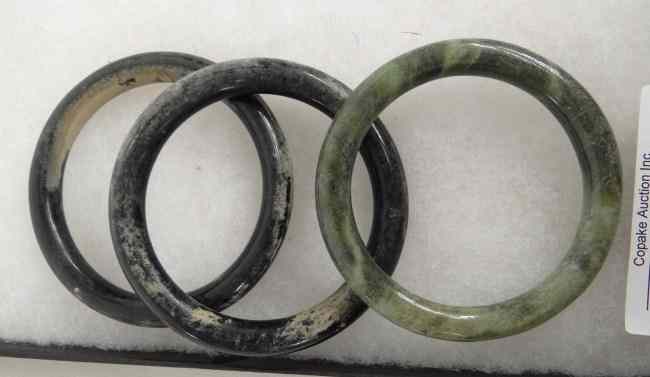 Appraisal: Lot three Asian jade bracelets