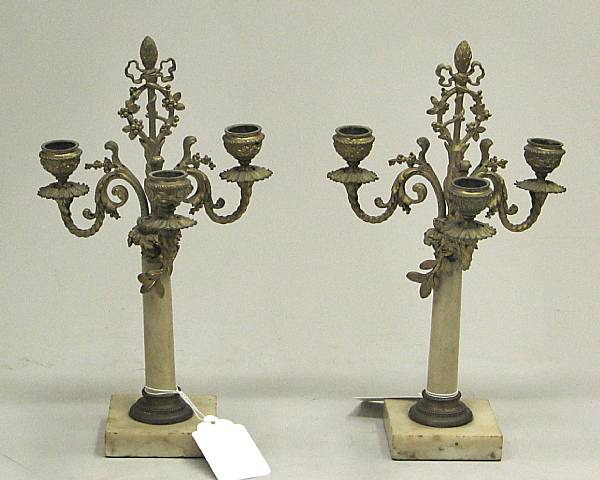 Appraisal: A pair of French Neoclassical style gilt bronze and white