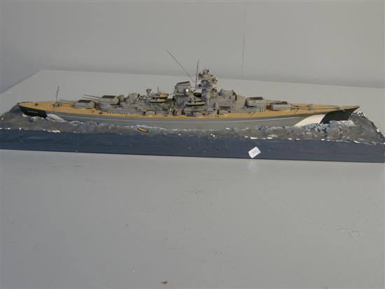 Appraisal: Model of the Bismark on plinth base Provenance Offered for