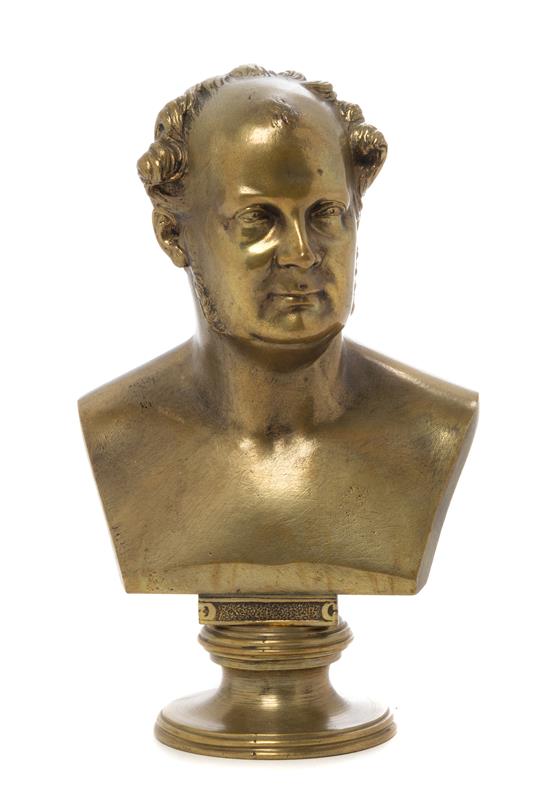 Appraisal: Sale Lot A Continental Brass Bust depicting Johann Wolfgang von