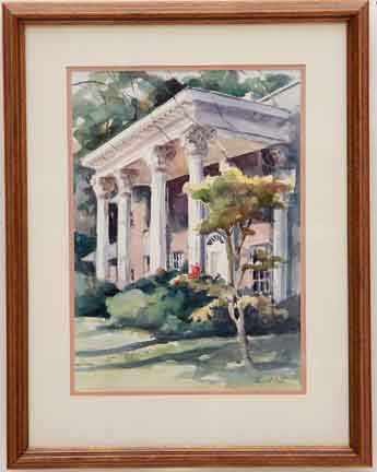 Appraisal: Margaret Carter South Carolina th century STATELY HOME watercolor framed