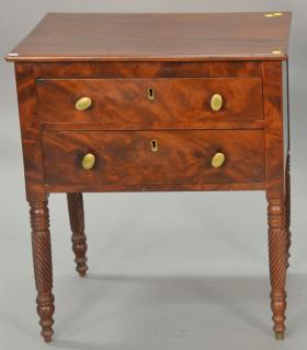 Appraisal: Sheraton mahogany two drawer stand circa ht top x Sheraton