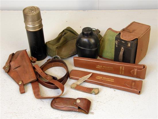 Appraisal: Various World War II and later items Leather gun hostler